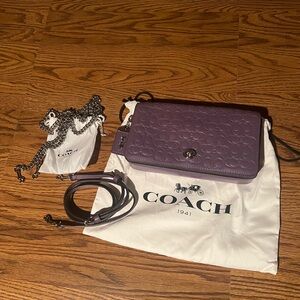 Purple Coach Purse W/Extra Strap